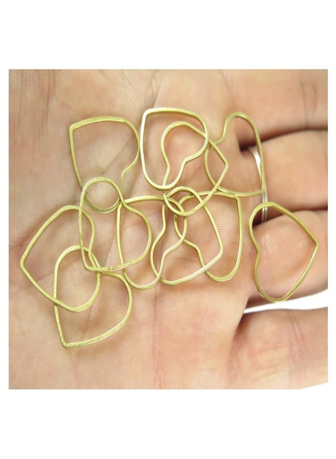 Excellentcrafts Brass Hollow Heart Pendant Charms - 20mm Open Bezel Frame Links for Resin Craft, DIY Jewelry Making, Earrings, Necklace & Bracelet Connectors, Beading Hoop Findings (Gold, 20 pcs) - Image 3